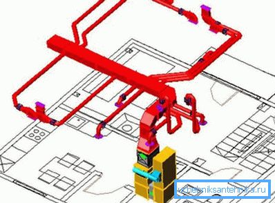 3D мадэль паветравода, які падае цёплае паветра 3D мадэль паветравода, які падае цёплае паветра