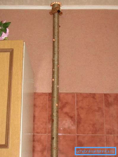 Дэкарыравання трубы ацяплення на кухні Дэкарыравання трубы ацяплення на кухні