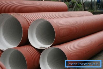 Двухслаёвыя гафрыраваныя трубы для безнапорных ліній каналізацыі. Двухслаёвыя гафрыраваныя трубы для безнапорных ліній каналізацыі.