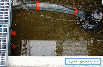 Фекальная помпу ў приямке