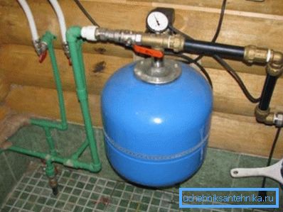 Гідраакумулятар ў сістэме водазабеспячэння