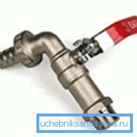 Кранік з асадкай для шланга на адным з патрубков Кранік з асадкай для шланга на адным з патрубков