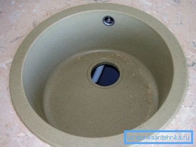 Круглая і акуратная ўразны мыйка для кухні 40 см дыяметрам