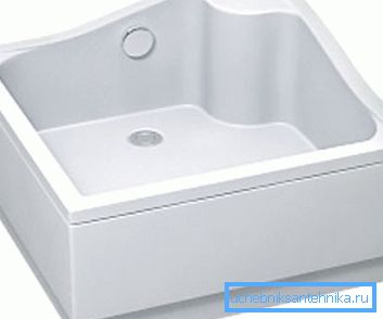 Квадратны высокі душавы паддон 90х90 см з дновым клапанам Квадратны высокі душавы паддон 90х90 см з дновым клапанам