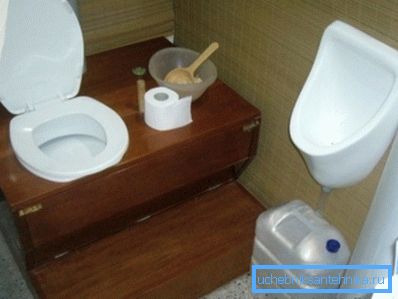 Аматарскае фота арыгінальнага дызайнерскага рашэння для ўладкавання туалета дачнага тыпу