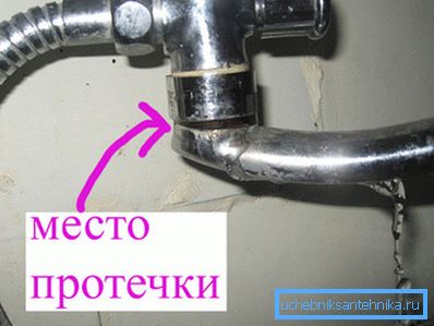 Аматарскае фота падобнага вырабы з указаннем месца ўцечкі вады Аматарскае фота падобнага вырабы з указаннем месца ўцечкі вады