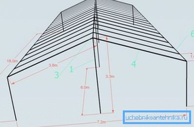 На фота - чарцёж шклярніцы з профільнай трубы