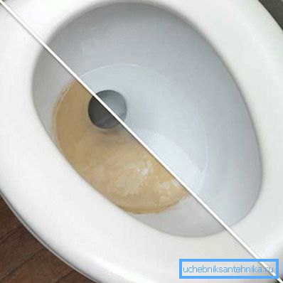 На фота - ўнітаз да і пасля ачысткі. На фота - ўнітаз да і пасля ачысткі.