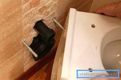 Насценныя сантехприборы мацуюцца на адмысловыя анкера-балты Насценныя сантехприборы мацуюцца на адмысловыя анкера-балты