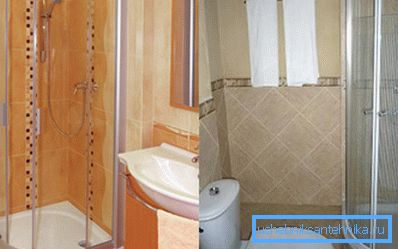 Невялікія памеры кампактных душавых кабін, дазваляюць ім зручна размяшчацца ў малагабарытных сумешчаных санвузлах Невялікія памеры кампактных душавых кабін, дазваляюць ім зручна размяшчацца ў малагабарытных сумешчаных санвузлах