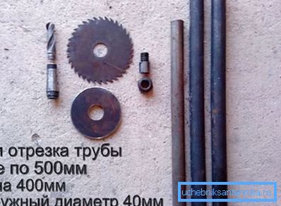 Неабходныя матэрыялы для вырабу самаробнага свідра