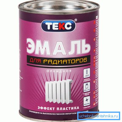 Звычайна на банку асобна падкрэсліваецца, што фарба падыходзіць для батарэй