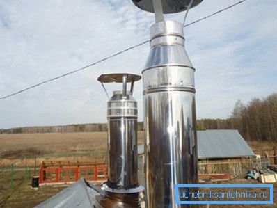 Вельмі часта ўжываецца варыянт, пры якім знутры хаты выкарыстоўваюцца трубы з вонкавым пакрыццём з нержавейкі, а ўнутры - з ацынкоўкі, гэта дазваляе палепшыць знешні выгляд вулічнага ўчастка трубы і зэканоміць на элементах, якіх не відаць Вельмі часта ўжываецца варыянт, пры якім знутры хаты выкарыстоўваюцца трубы з вонкавым пакрыццём з нержавейкі, а ўнутры - з ацынкоўкі, гэта дазваляе палепшыць знешні выгляд вулічнага ўчастка трубы і зэканоміць на элементах, якіх не відаць