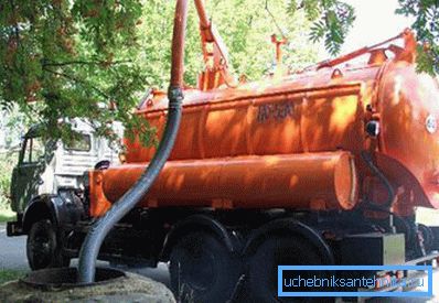 Ачыстка выграбной ямы з дапамогай ассенизаторской машыны