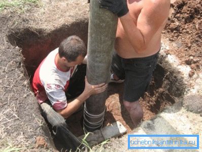 Апусканне трубы ў свідравіну Апусканне трубы ў свідравіну