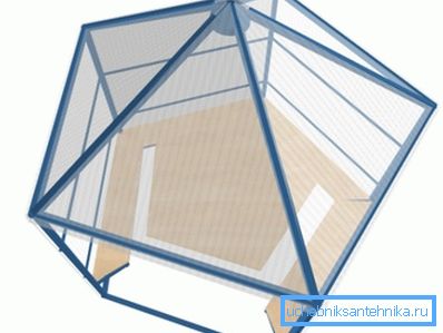 Арыгінальная і разам з тым простая форма металічнай альтанкі
