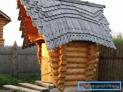 Арыгінальны туалет з драўлянай дахам