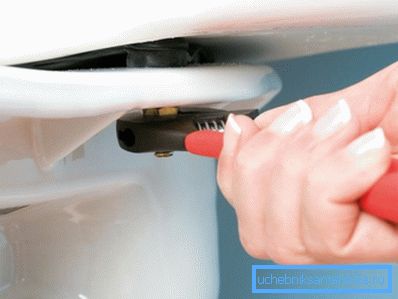 Саслабляем і выдаляем шрубы, пасля - дэмантуем сам бачок Саслабляем і выдаляем шрубы, пасля - дэмантуем сам бачок