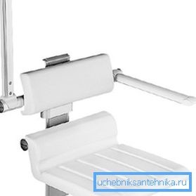Асобны варыянт канструкцый - адкідныя варыянты з магчымасць рэгулявання вышыні сядзення і адкіднымі падлакотнікамі