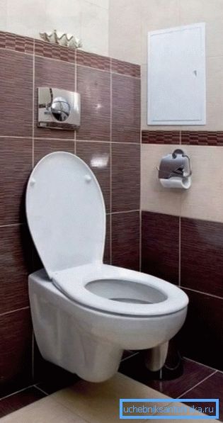 Падвесны ўнітаз эканоміць месца за кошт схаванага размяшчэння зліўнога бачка