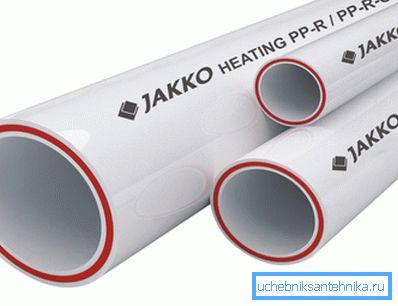 Поліпрапіленавыя трубы. На цэнніку паказваецца вонкавы дыяметр.