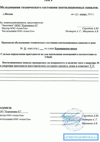Прадстаўлены акт абследавання вентыляцыі - узор для вызначэння тэхнічнага стану. Прадстаўлены акт абследавання вентыляцыі - узор для вызначэння тэхнічнага стану.