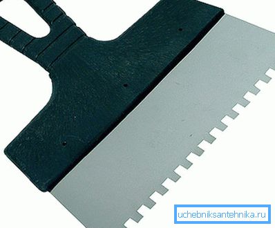 Прыклад зубчастага шпателя Прыклад зубчастага шпателя