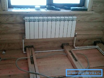 Радыятар, падлучаны праз металапласт Радыятар, падлучаны праз металапласт