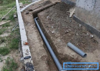 Размяшчэнне каналізацыі ў траншэі Размяшчэнне каналізацыі ў траншэі