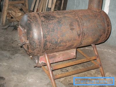 Самаробная печ з газавага балона.