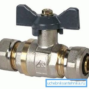 Шаравой вентыль для металлопластіковых труб