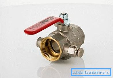 Шаравой кран з дрэнажам і паветраадводнік Valtec Шаравой кран з дрэнажам і паветраадводнік Valtec