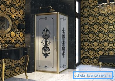 Шыкоўная душавая кабіна пад бронзу падыдзе для самых вытанчаных інтэр'ераў