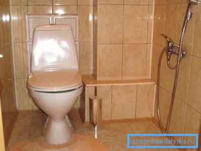Змяшальнік з гігіенічным душам для бідэ ў асобным санвузле Змяшальнік з гігіенічным душам для бідэ ў асобным санвузле