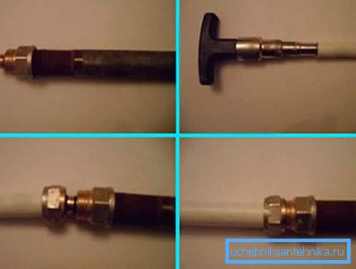 Злучэнне металлопластіковых і металічнай трубы