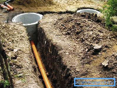 Злучная частка сістэмы каналізацыі загараднага дома