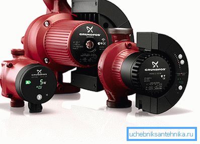 Цыркуляцыйныя помпы ад Grundfos.