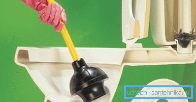 Ўнітаз у разрэзе, і схема адукацыі засора. Ўнітаз у разрэзе, і схема адукацыі засора.
