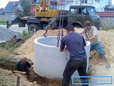 1243 Ўстаноўка бетонных кольцаў кранам