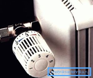 Усталяваны на радыятар кран для рэгулявання ацяплення