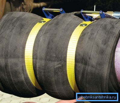 Ліквідацыю цечы з ужываннем гумовага бандажа
