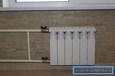 Вентылі даюць магчымасць адключыць батарэю ад цепласеткі Вентылі даюць магчымасць адключыць батарэю ад цепласеткі