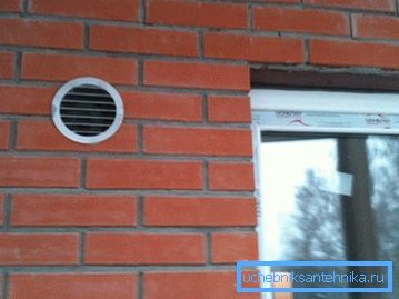 Знешні выгляд сцяннога прытокавага клапана Знешні выгляд сцяннога прытокавага клапана