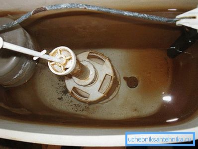 Унутраная частка зліўнога бачка
