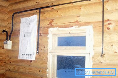 Усярэдзіне памяшкання дапускаецца толькі адкрытая пракладка газавай трубы
