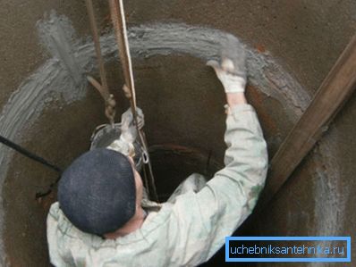 Заладка шчылін паміж бетоннымі кольцамі Заладка шчылін паміж бетоннымі кольцамі